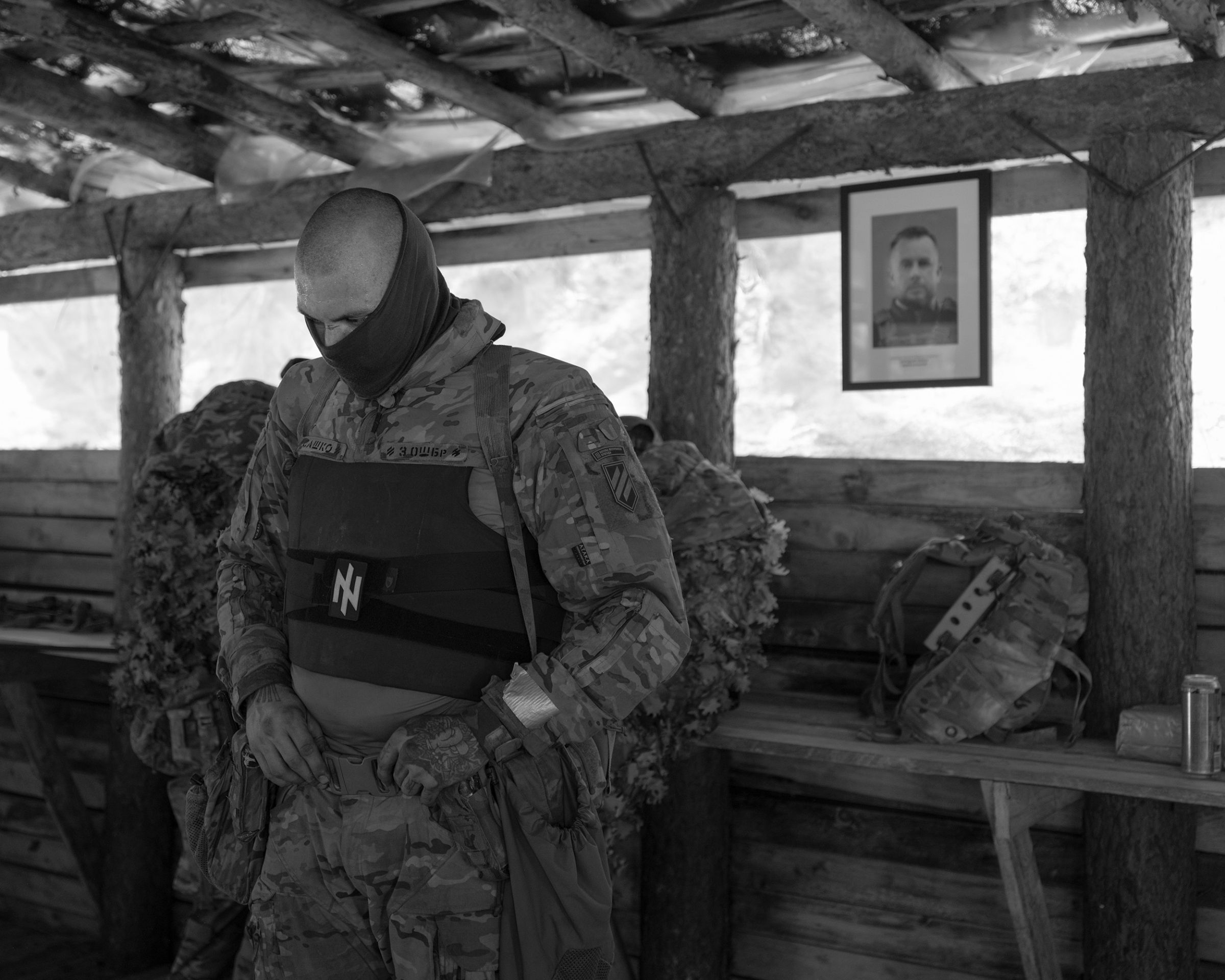 Soldat Sashko in einem Schutzraum